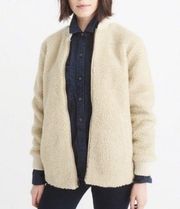 Abercrombie &‎ Fitch Oversized Sherpa Zip Up Bomber Jacket Size M