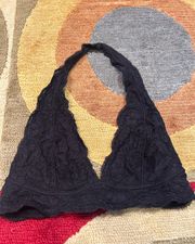 Urban Outfitters Out From Under Black Lace Halter Bralette Un-Lined Size Medium