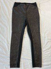 Lyssé Leggings Faux Leather Motorcycle Pants Medium Stretchy Brown Black