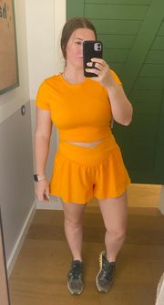Orange Real Me Crossover Flowy Shorts