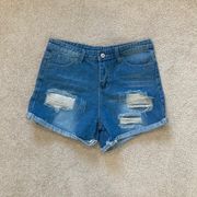 New with tags sheilay high rise ripped jean shorts in size medium