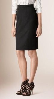 Burberry Virgin Wool Pencil Skirt Black. Brand New with Tags