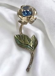 Vintage Avon NR Nina Ricci gemstone rose brooch