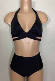 New. BECCA BLACK BIKINI SET. M-top/L-bottom Retails $149