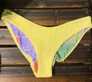 Saturn Yellow Journey Reversible Bikini Bottoms with paisley bandana prin