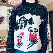 New with tags Karl Lagerfield Christmas Cat Karl & Coupette Graphic Ski Sweater