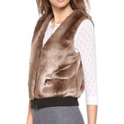 Club Monaco Natasha Faux Fur bomber vest size S