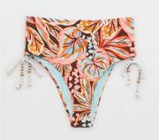 NWT- Aerie Buzzed Terry Ruched High Cut Cheeky Bikini Bottom size- small