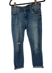 Kut From The Kloth Reese Ankle Straight Leg Distressed Jeans