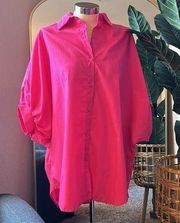NEW oversized pink Barbie color blouse