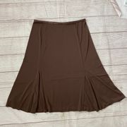 women sz M brown flare pull on skirt