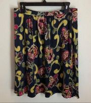 Trina Turk silk paisley floral flowy skirt size 6