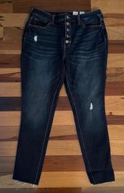 TIME and TRU | ladies high rise curvy distressed skinny jeans. Size: 12