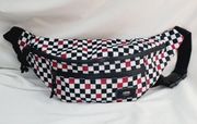 Vans Checked Blk White Red Cross Body hip Fanny pack oversized