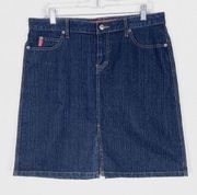 Vintage y2k Mudd Dark Wash Slitted Denim Mini Skirt