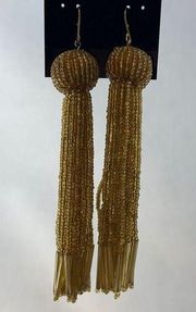Beaded tassel fishhook earrings