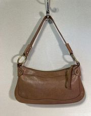 KENNETH COLE NY TAN GENUINE LEATHER SHOULDER BAG HOBO HANDBAG PURSE