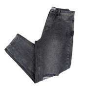 Adika Gray Black Wash Distressed High-rise Mom Jeans - Women's Size Large