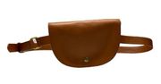 LOFT Ann Taylor Saddle Belt Bag MEDIUM LARGE Brown Faux Leather Adjustable