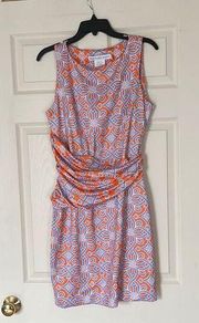 Gretchen scott orange blue dress small