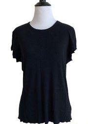 Rachel‎ Zoe XL ribbed black Crewneck tee