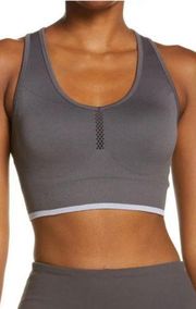 💕ZELLA💕 Pulse Seamless Sports Bra ~ Grey Forged Large L NWT