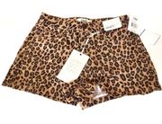 Tan Leopard High Rise Shorts