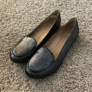 Dansko Nastacia Nappa Black Croc Leather Loafer Flats Size 42