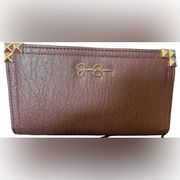 WOMEN'S JESSICA SIMPSON MULBERRY LARGE FIONA FAUX LEATHER SNAP/ZIP WALLET NWT