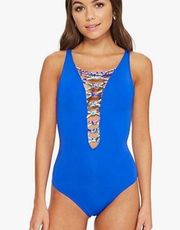 Lilly Pulitzer Isle Lattice One-Piece Swimsuit Deep Indigo 0