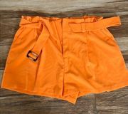 Nine West orange belted dress shorts