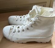 White Lugged Cushionaire Women’s Vespa High Top Canvas Sneaker + Memory Foam