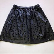 GIANNI BINI Faux Leather Laser Cut Skirt