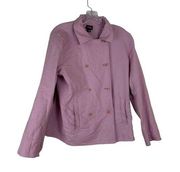 Eileen Fisher Cotton Jacket Blazer Pink Button Front Military Style Size Medium