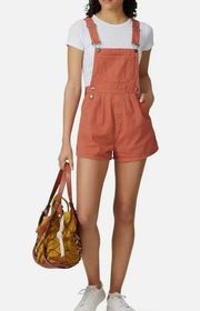 MINKPINK MPD Women’s Orange Sunburst Overalls Denim Short Overalls Size Medium