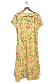 Vintage White Stag Yellow Floral Pastel Easter Plus Size NWT Dress