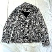 Large Used MyMichelle Zebra Lightweight Jacket Trench