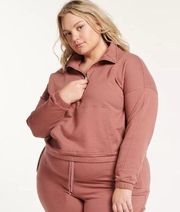 FLX Embrace Quarter-Zip French Terry Sweatshirt Pink 2X