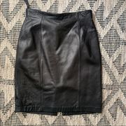 Black leather skirt