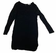 Where Are You From Black Long Sleeve Asymmetrical Hi Low Hem Dress Small