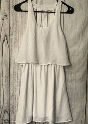 Rue 21 Women's White Layered Sleeveless Chiffon Mini Dress Small