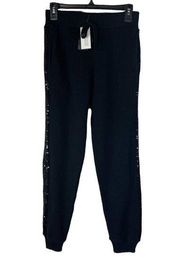 INC International Concepts Petite Small PS Sweater Joggers Pants Sequins Black