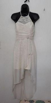 Teeze Me layered white lace dress