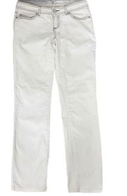 Michael Kors white straight jeans black top stitch in ladies size 2