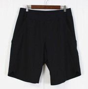 Lands End Womens 12 Activewear Shorts Quick Dry Pull On Summer Bermuda Black