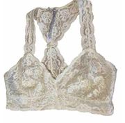 Free People  Intimately Racerback Lace Bralette Bra Cream Size Large Boho