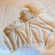 Sweaty Betty Liberate Cropped Hooded Sweatshirt Hoodie Pullover Cream