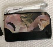 Frye Effie Floral Printed Black & Pink Wristlet NWT