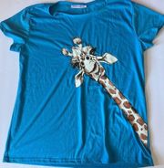 Miss Look cotton blend giraffe tee. Size L