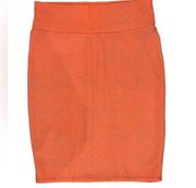 LuLaRoe Silver Shimmer/Orange Cassie Pencil Skirt Size M